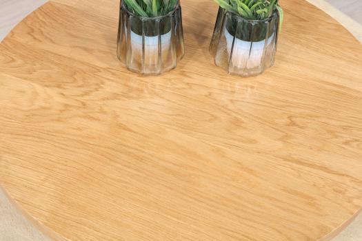 Table basse ronde Léo réalisée en Chêne et Fer Ligne Double plateau Diamètre 80 cm