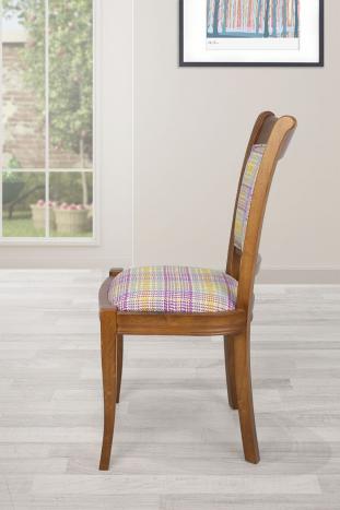Lot de 2 chaises Benjamin en chêne massif de style Louis Philippe Tissu ORB 