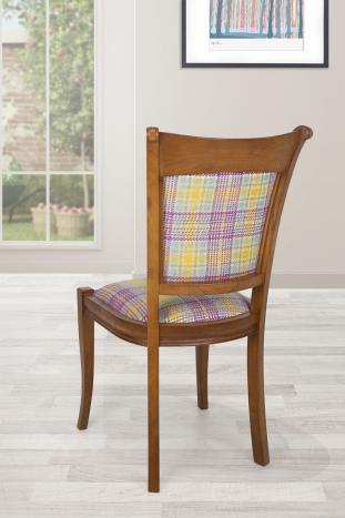 Lot de 2 chaises Benjamin en chêne massif de style Louis Philippe Tissu ORB 