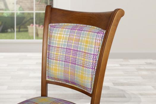 Lot de 2 chaises Benjamin en chêne massif de style Louis Philippe Tissu ORB 