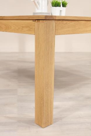 Table de repas carrée Isaac de ligne Contemporaine avec 2 allonges portefeuilles réalisée en Chêne