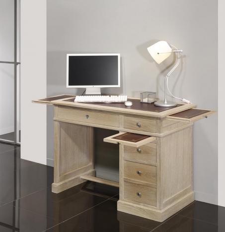 Petit bureau Luc réalisé en chêne de style Louis Philippe Finition Chêne Brossé 