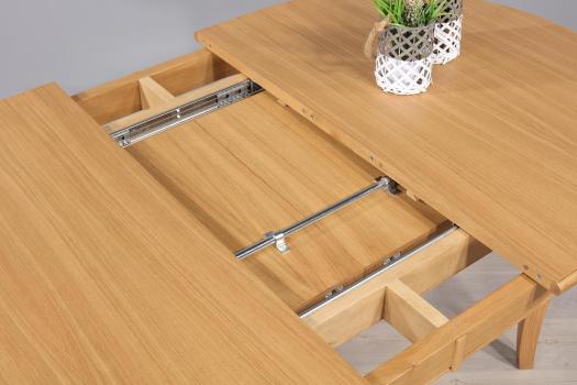 Table ovale 160*120 réalisée en chêne Massif de style Louis Philippe 2 allonges incorporées de 40 cm