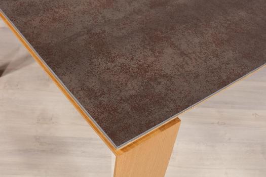 Table rectangulaire Gaspard réalisée en Chêne PLATEAU CERAMIQUE 1 allonge portefeuille de 90 cm 160x110 SEULEMENT 1 DISPONIBLE