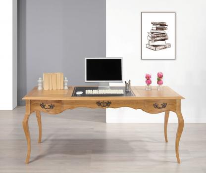 Bureau Ministre réalisé en Chêne de Style Louis XV Finition Chêne Naturel SEULEMENT 1 DISPONIBLE