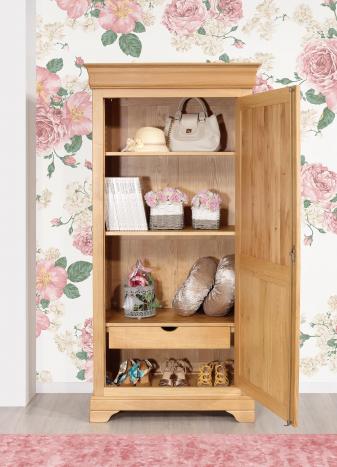 Armoire ou Bonnetière 1 porte Paul réalisée en Chêne Massif de style Louis philippe 