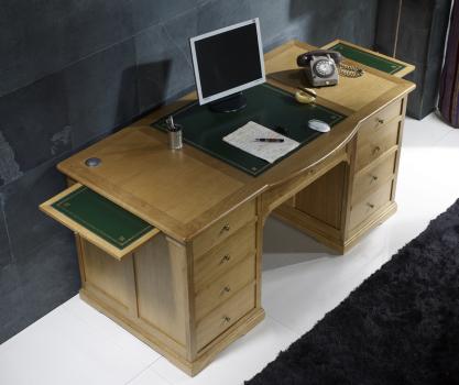 Superbe Bureau Ministre spécial informatique réalisé en chêne de style Louis Philippe