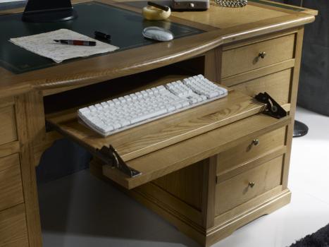 Superbe Bureau Ministre spécial informatique réalisé en chêne de style Louis Philippe