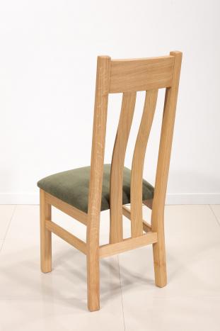 Chaise Léonor réalisée en Chêne Massif Assise Tissu Apollo Forest