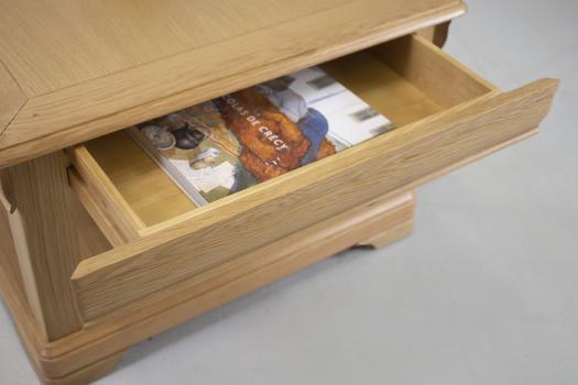 Table basse carrée 80x80 réalisée en Chêne de style Louis Philippe 