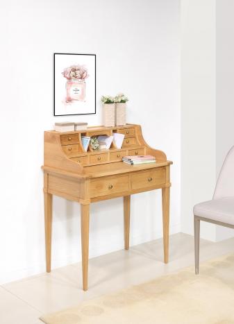 Bonheur du Jour Louis réalisé en Chêne de style Directoire Surface d'écriture chêne
