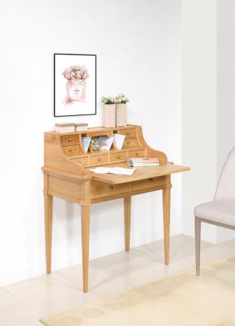 Bonheur du Jour Louis réalisé en Chêne de style Directoire Surface d'écriture chêne