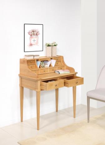 Bonheur du Jour Louis réalisé en Chêne de style Directoire Surface d'écriture chêne