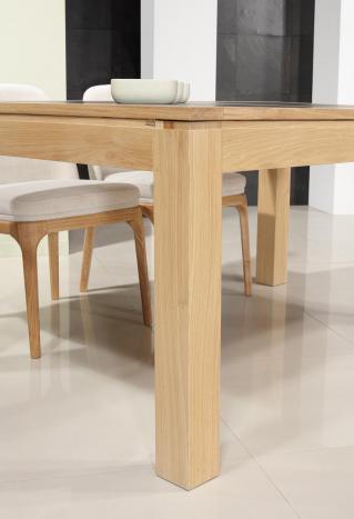 Table de repas rectangulaire 160X100 Mathéo réalisée en Chêne Ligne Contemporaine Plateau avec céramique