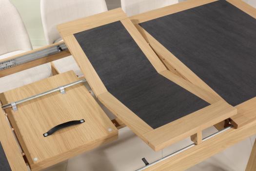 Table de repas rectangulaire 160X100 Mathéo réalisée en Chêne Ligne Contemporaine Plateau avec céramique