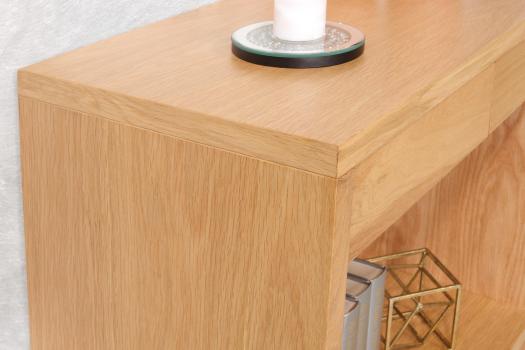 Console 2 tiroirs Frédéric réalisée en chêne de style Contemporain Finition Chêne Brossé Naturel