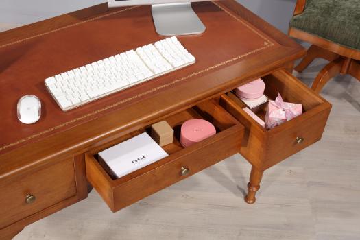 Bureau 1/2 ministre Jean-Charles en Chêne de style Louis Philippe  Finition chêne Moyen SEULEMENT 1 DISPONIBLE