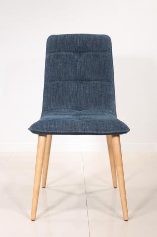 Chaise Lise de style Contemporain, 4 pieds en Frêne massif Tissu Elastron Boston Océan