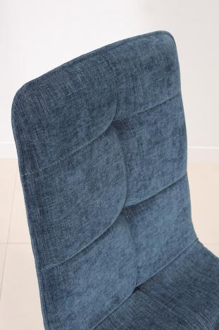 Chaise Lise de style Contemporain, 4 pieds en Frêne massif Tissu Elastron Boston Océan
