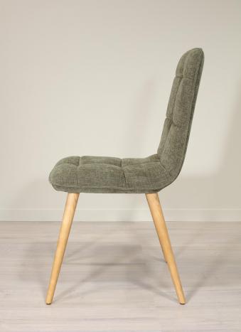 Chaise Lise de style Contemporain, 4 pieds en Frêne massif Tissu Elastron Boston Forest