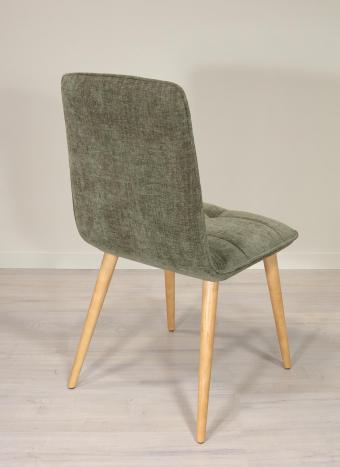 Chaise Lise de style Contemporain, 4 pieds en Frêne massif Tissu Elastron Boston Forest