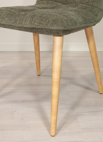 Chaise Lise de style Contemporain, 4 pieds en Frêne massif Tissu Elastron Boston Forest