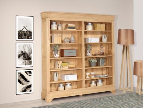 Bibliothèque Simon réalisée en Chêne massif de style Louis Philippe Longueur 200 cm 