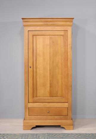 Bonnetière 1 porte 1 tiroir Louis réalisée en Chêne massif de style Louis Philippe  SEULEMENT 1 DISPONIBLE dans une finition chêne doré