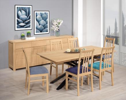Buffet 4 portes Jean-Lin réalisé en Chêne de Ligne contemporaine Finition Chêne Brossé 