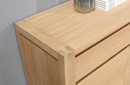 Buffet 4 portes Jean-Lin réalisé en Chêne de Ligne contemporaine Finition Chêne Brossé 