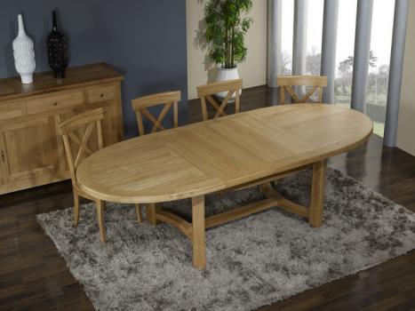 Table de ferme ovale Damien réalisée en Chêne Massif de style Campagnard 170*110