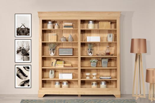 Bibliothèque Simon réalisée en Chêne massif de style Louis Philippe Longueur 200 cm 