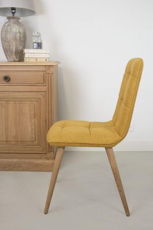 Chaise Lise de style Contemporain, 4 pieds en hêtre massif Tissu FSM