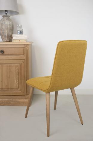 Chaise Lise de style Contemporain, 4 pieds en hêtre massif Tissu FSM