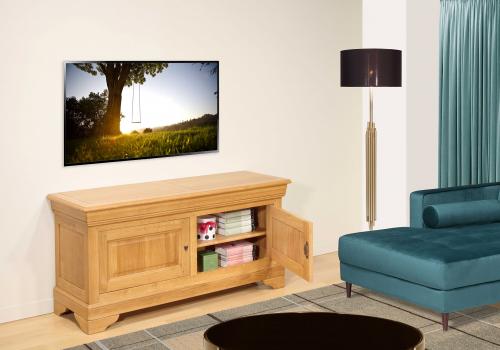 Meuble TV Hervé réalisé en Chêne Massif de style Louis Philippe SEULEMENT 1 DISPONIBLE