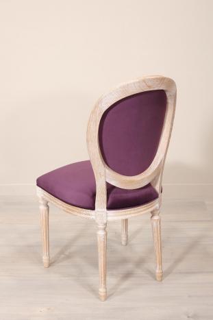 Chaise Simon réalisée en Chêne Massif de style Louis XVI Finition Chêne Brossé Blanchi