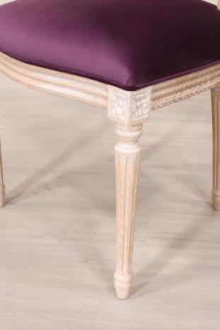 Chaise Simon réalisée en Chêne Massif de style Louis XVI Finition Chêne Brossé Blanchi