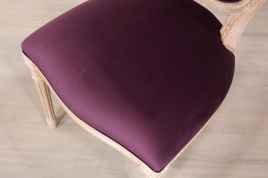 Chaise Simon réalisée en Chêne Massif de style Louis XVI Finition Chêne Brossé Blanchi