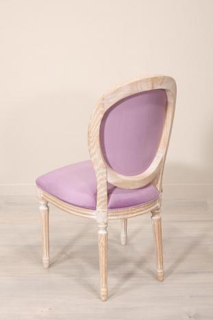 Chaise Simon réalisée en Chêne Massif de style Louis XVI Finition Chêne Brossé Blanchi