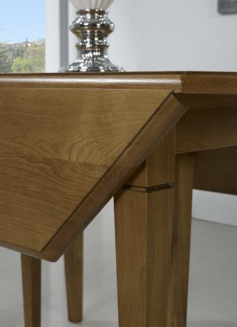  Table à volets octogonale 120x120 réalisée en Chêne Massif 6 pieds fuseaux 3 allonges de 40 cm