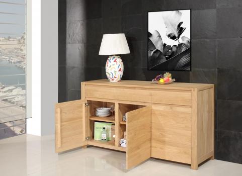 Buffet 3 portes Jean-Lin  réalisé en Chêne de Ligne contemporaine Finition chêne Brossé 