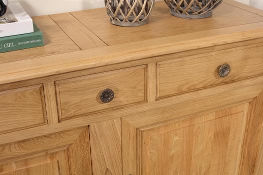 Buffet 2 portes 3 tiroirs Oliver réalisé en Chêne massif de style Directoire 