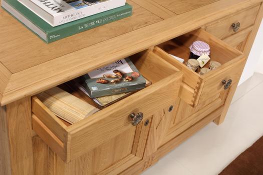 Buffet 2 portes 3 tiroirs Oliver réalisé en Chêne massif de style Directoire 