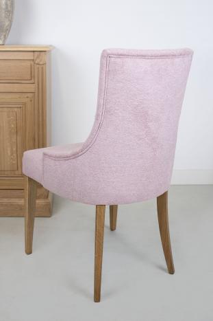 Chaise de séjour Capitonnée, 4 pieds en Chêne Massif Tissu FSM
