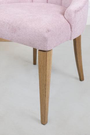 Chaise de séjour Capitonnée, 4 pieds en Chêne Massif Tissu FSM