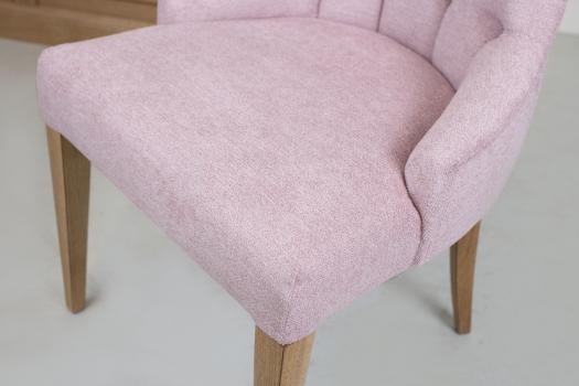 Chaise de séjour Capitonnée, 4 pieds en Chêne Massif Tissu FSM