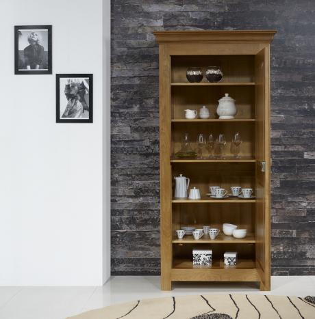 Armoire ou Bonnetière 1 porte Amaury réalisé en Chêne Massif de style Campagnard Prévoir tringle pour penderie.