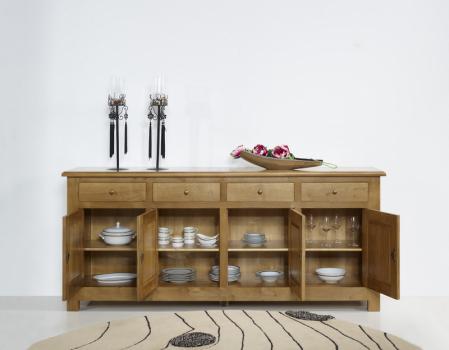Buffet 4 portes Amaury réalisé en Chêne Massif de style Campagnard 